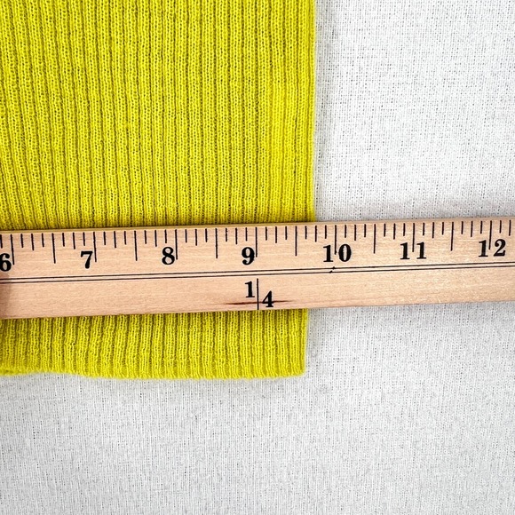 GANNI Tender Shoots Merino Lace Top Women XS Scoop Yellow Green Knit Sweater Top - Picture 7 of 16